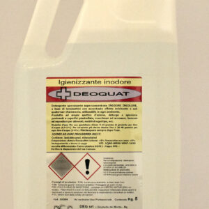 DEOQUAT DEG detergente igienizzante deodorante, flaconi da 1 kg, 5 kg e 10 kg per superfici e ambienti professionali