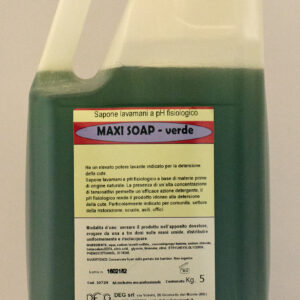 MAXI SOAP VERDE DEG sapone lavamani delicato, flacone da 5 kg con formula naturale e pH fisiologico