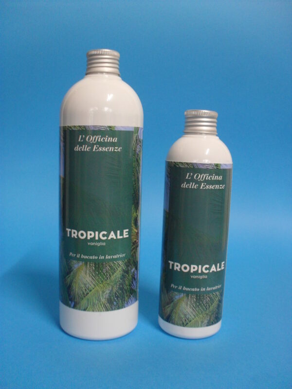 Profumatore liquido per bucato essenza TROPICALE DEG Detergenti per lavatrice e asciugatrice – flacone da 250 ml e 500 ml con fragranza fruttata al mango, cocco e papaya