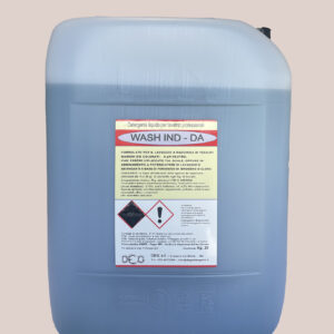Detergente alcalino liquido WASH IND-DA DEG per superfici industriali, flacone da 5 kg per rimozione grasso e oli